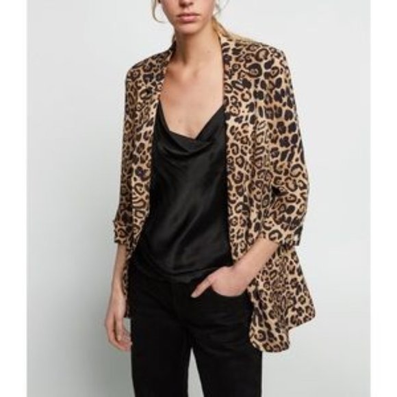 zara leopard blazer